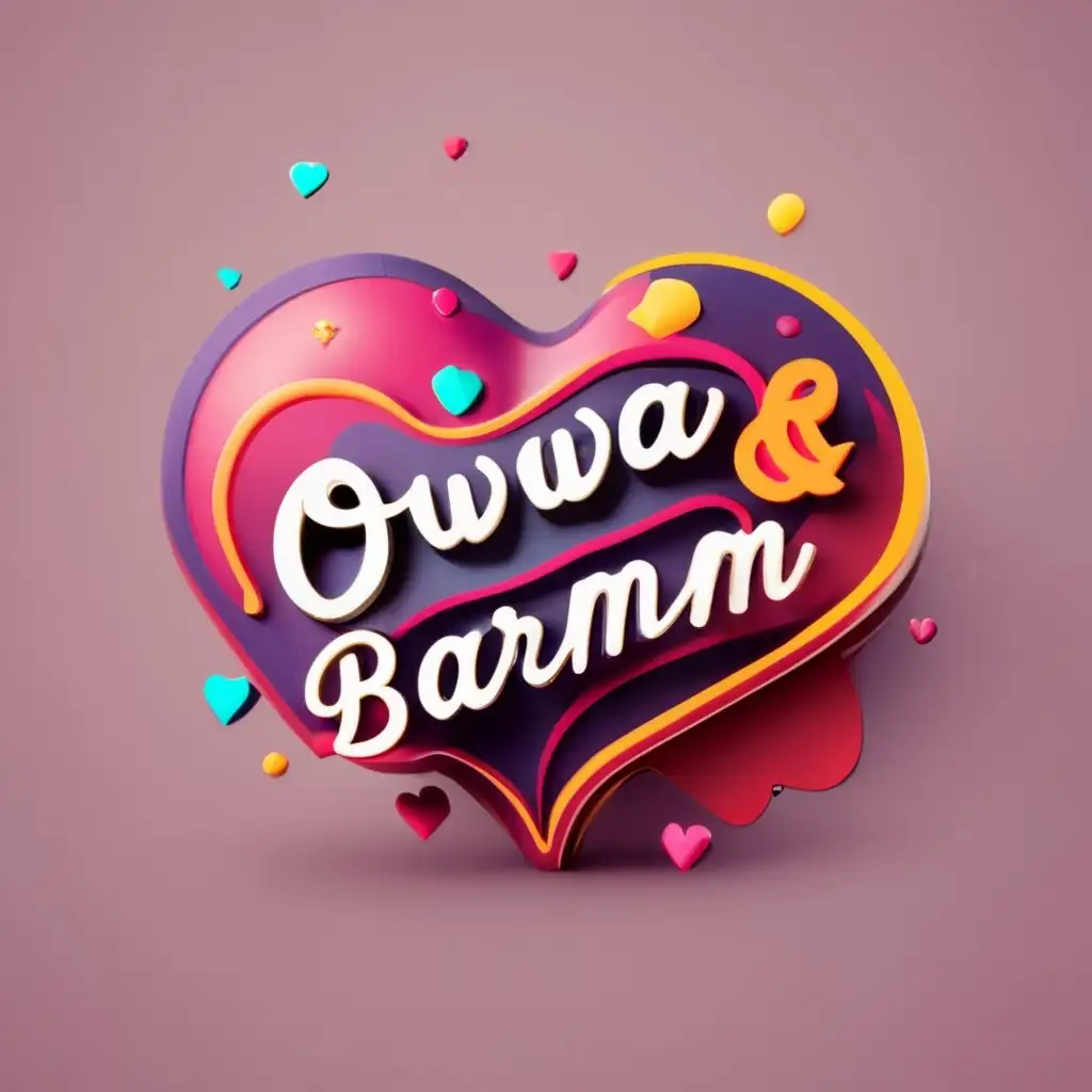 logo, 3d heart, with the text "OWWA BARMM", typography, be used in Events industry