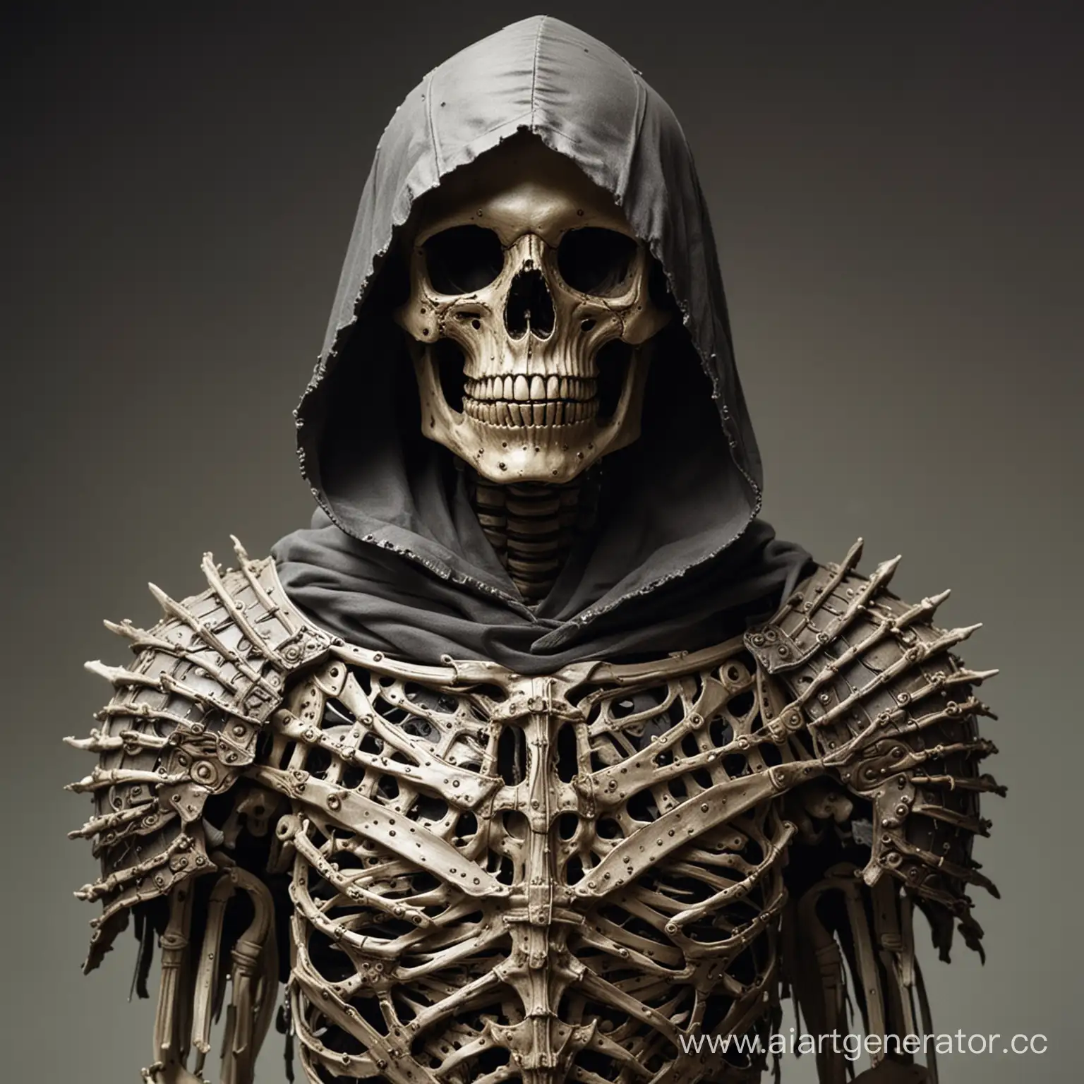 скелет покрытий хитиновою бронею в капюшон без лица