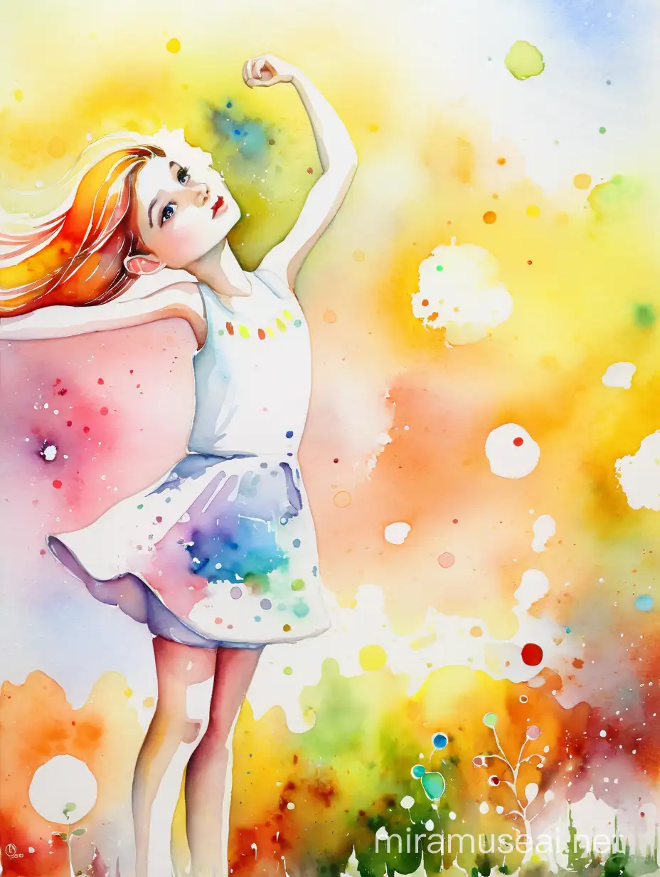 Whimsical Girl in Watercolor Style by Alexander Jansson