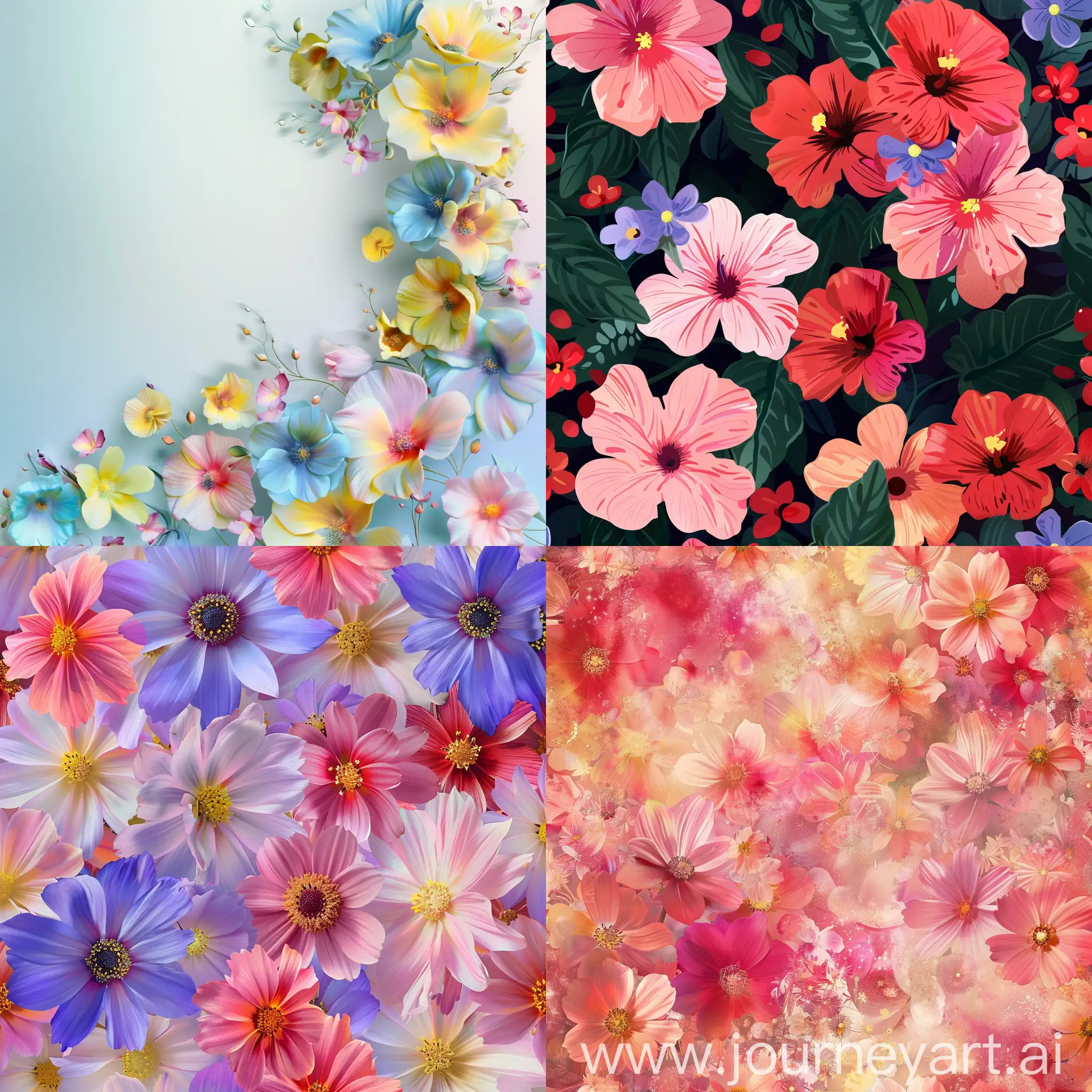 Vibrant-Realistic-Flower-Garden-A-Colorful-Botanical-Scene