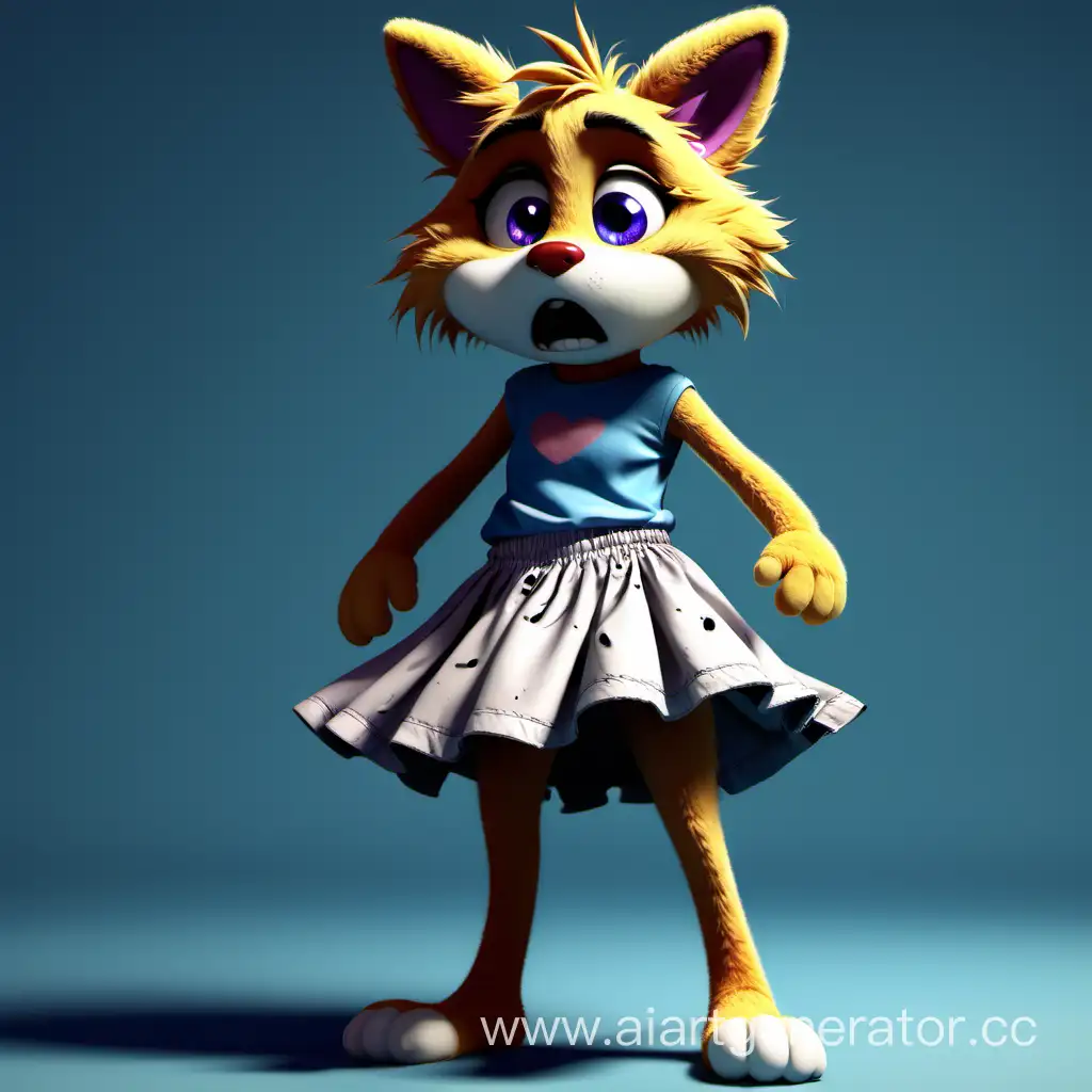 Distressed-Furry-Character-Crying-in-Torn-Skirt