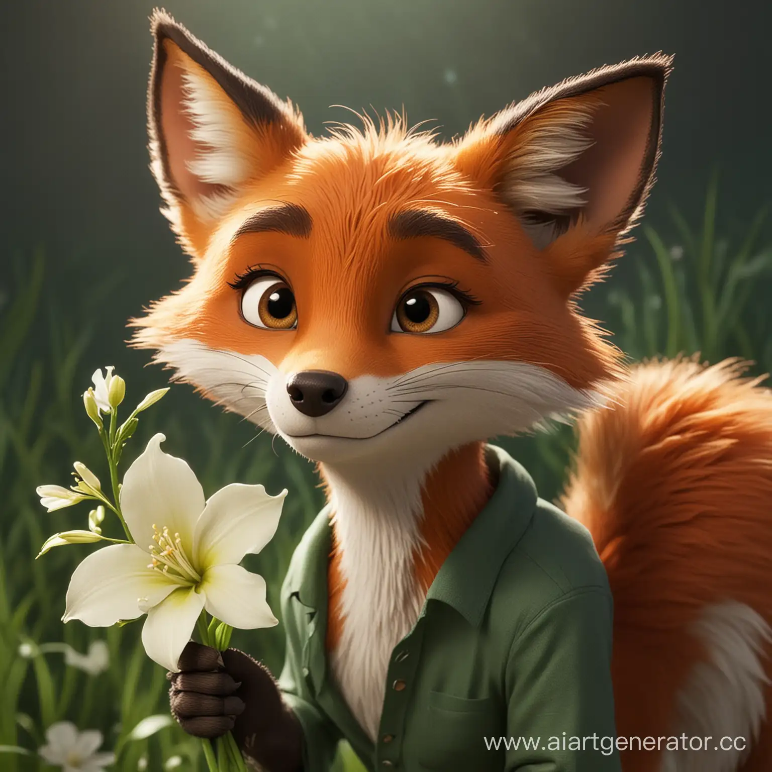 Zootopia-Fox-Smelling-Jasmine-Flower