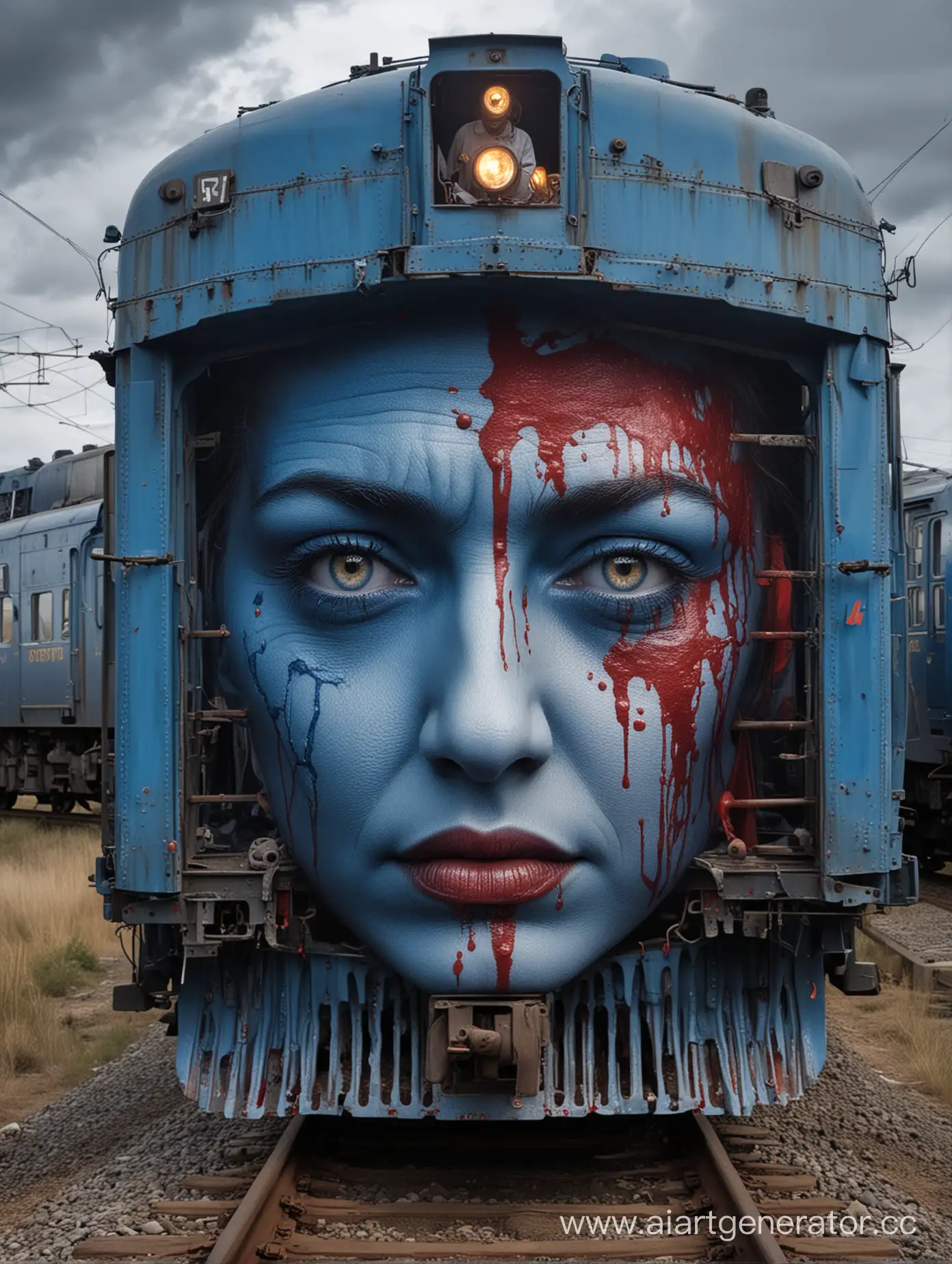 Blue-Train-with-Bloodied-Face