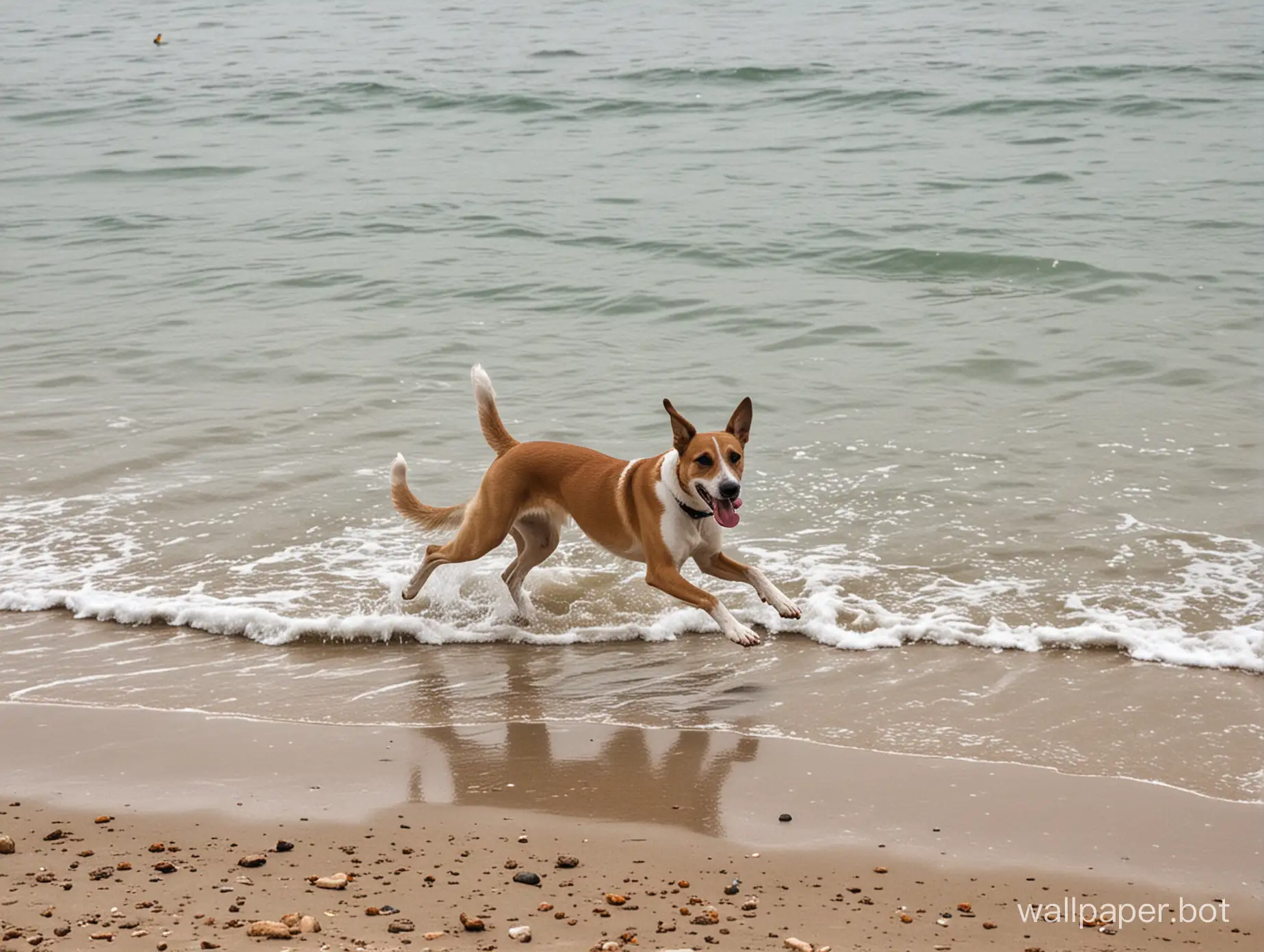 Playful-Dog-Enjoying-Freedom-on-Sunny-Italian-Shoreline