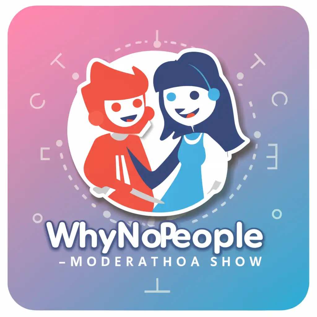 LOGO-Design-For-WHYNOPEOPLE-Dynamic-Live-Video-Show-with-Boy-and-Girl-Figures-on-Clear-Background