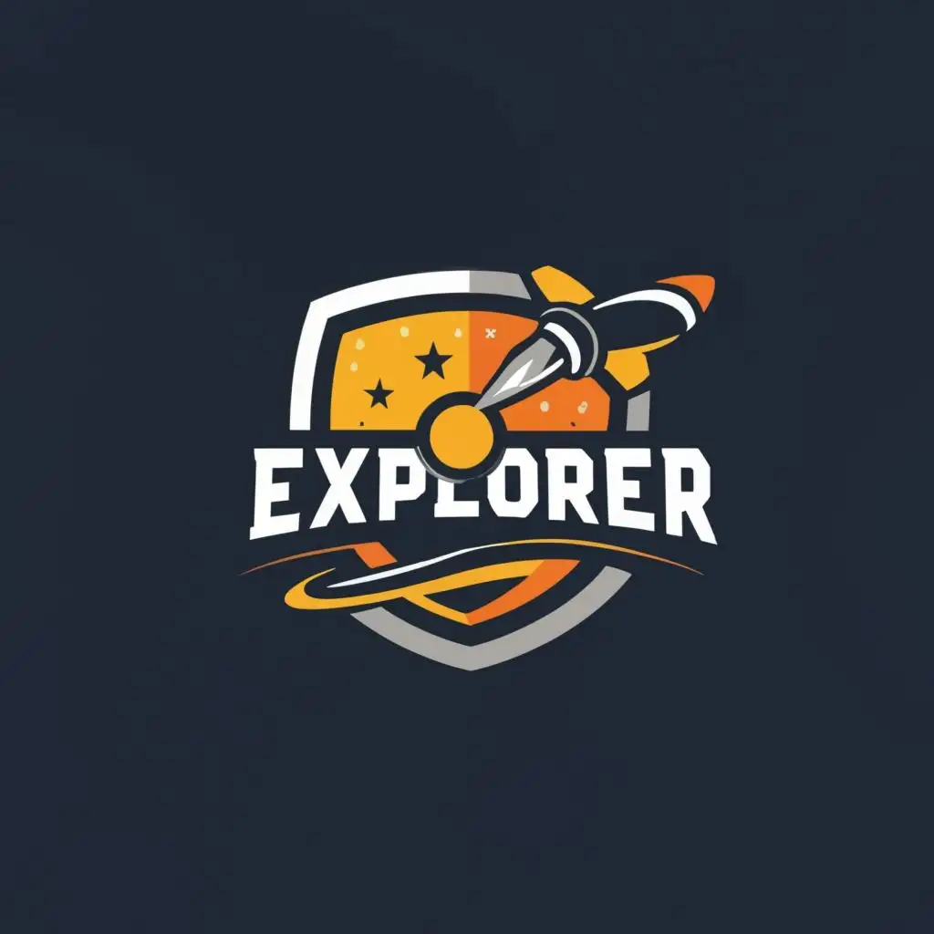 logo, Explorer, with the text "Explorer", typography, be used in Internet industry