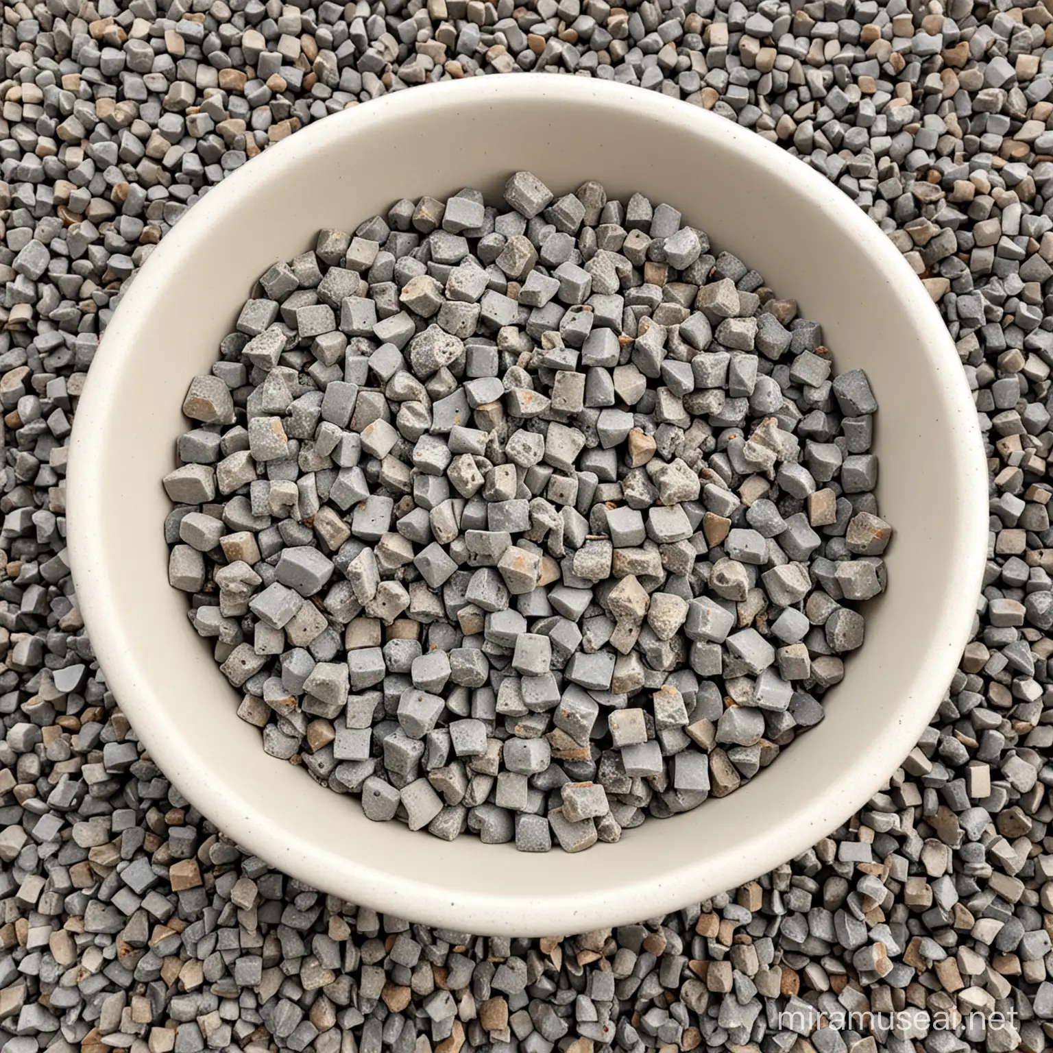 photos of Recycled Aggregate Concrete placed in a bowl
