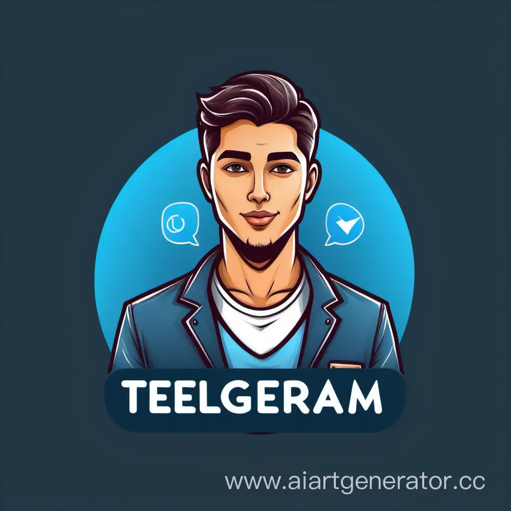Нарисуй логотип для канала в телеграм: сексуальный красавчик студент который ищет удаленную работу