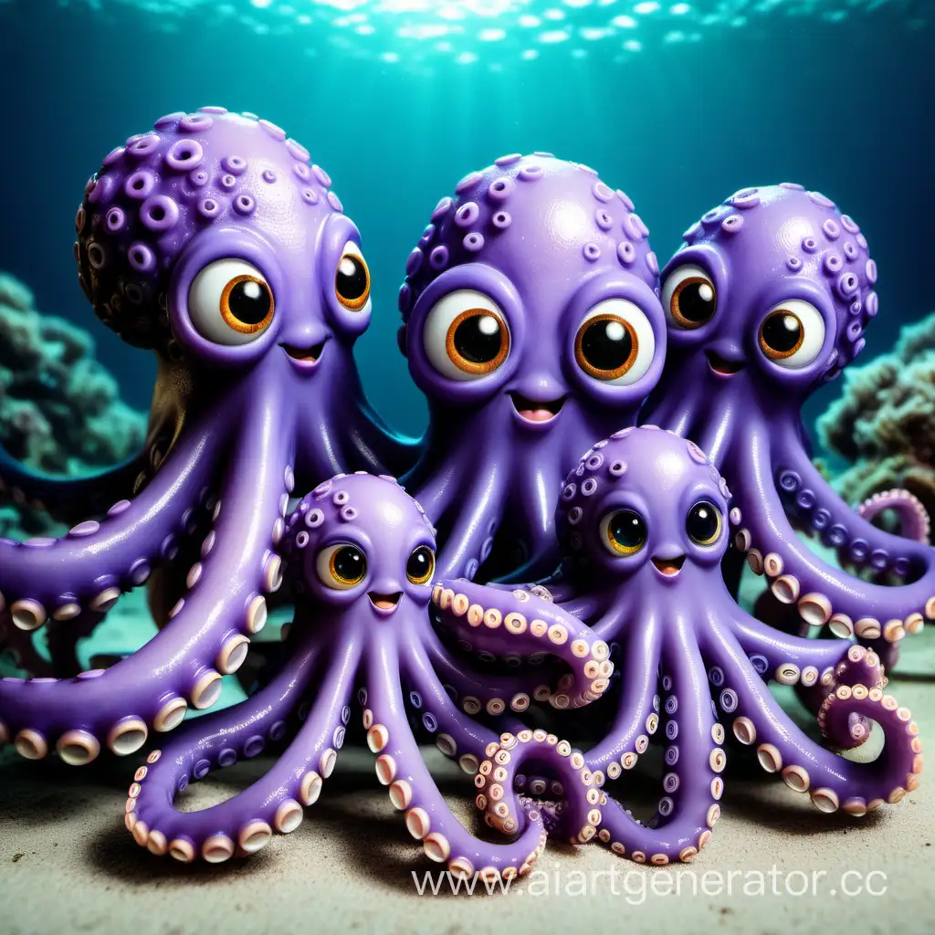 Joyful-Octopus-Family-Playing-in-Colorful-Underwater-Wonderland