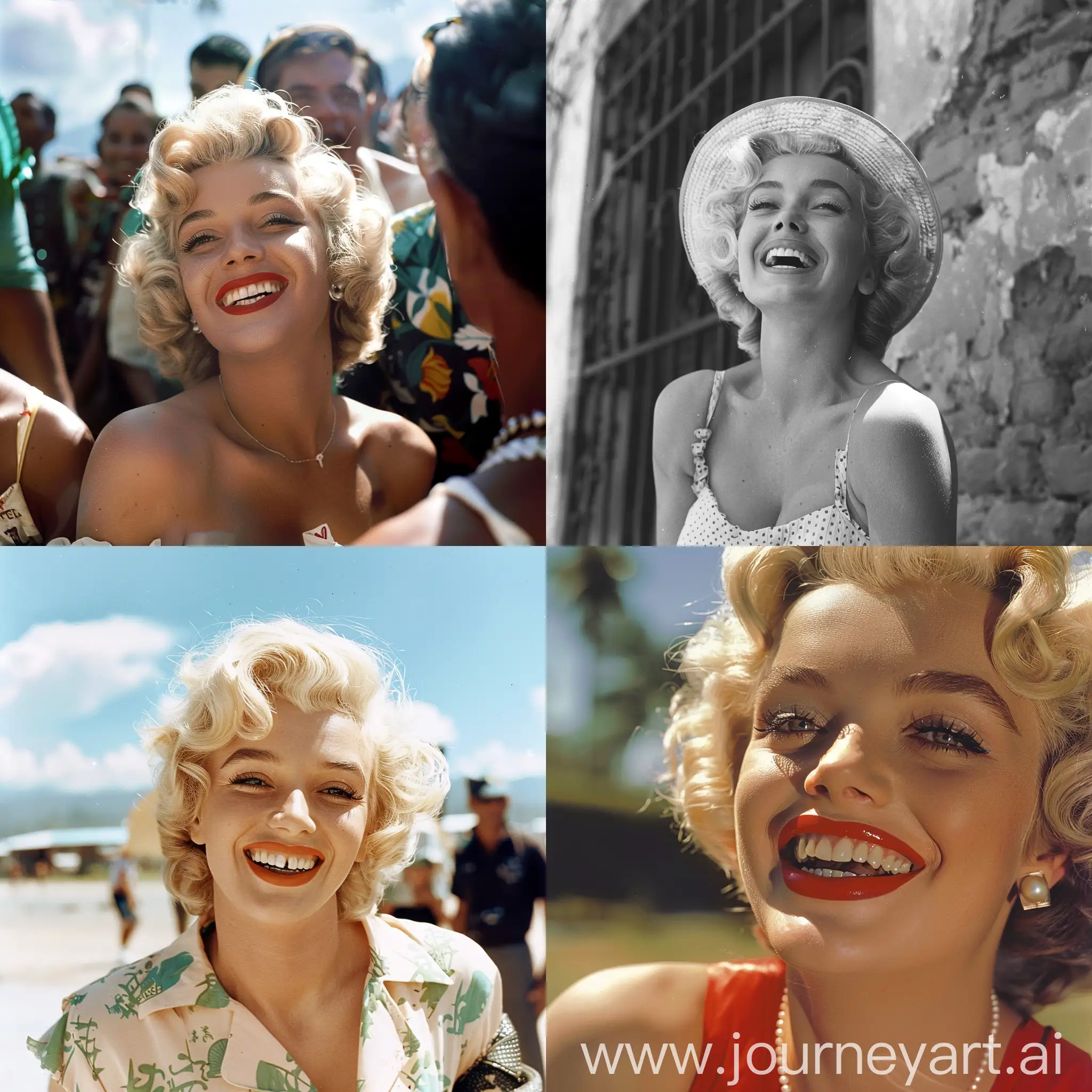Marilyn-Monroe-Smiles-in-Vibrant-Venezuela-Captivating-Vintage-Glamour