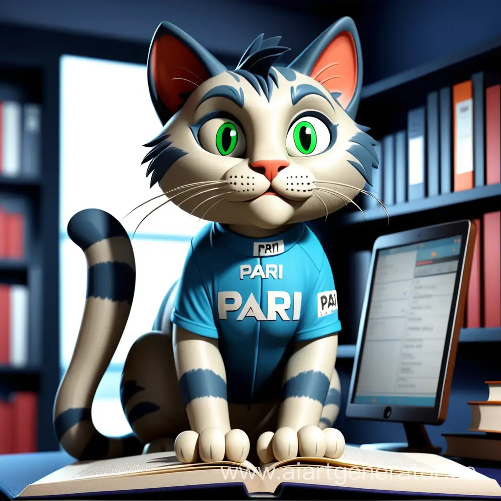 Маскот букмекерской компании PARI задний фон с надписью PARI маскот - кот 