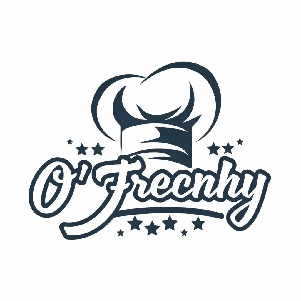 logo, chef hat, with the text "O'frecnhy", typography, be used in Restaurant industry
