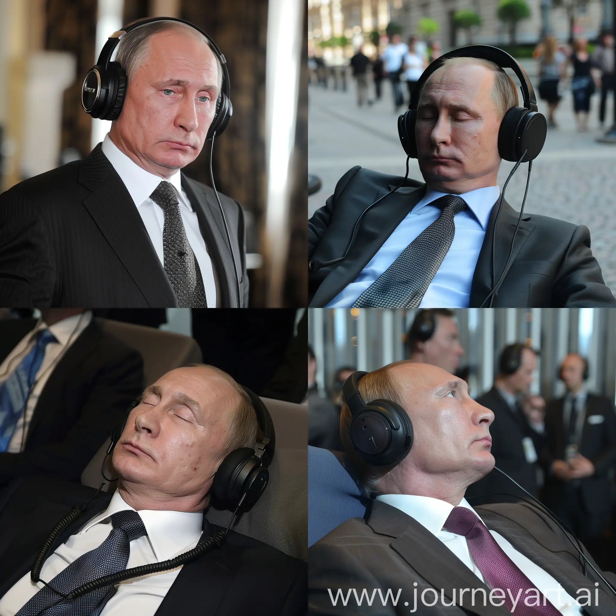 Putin in headphones