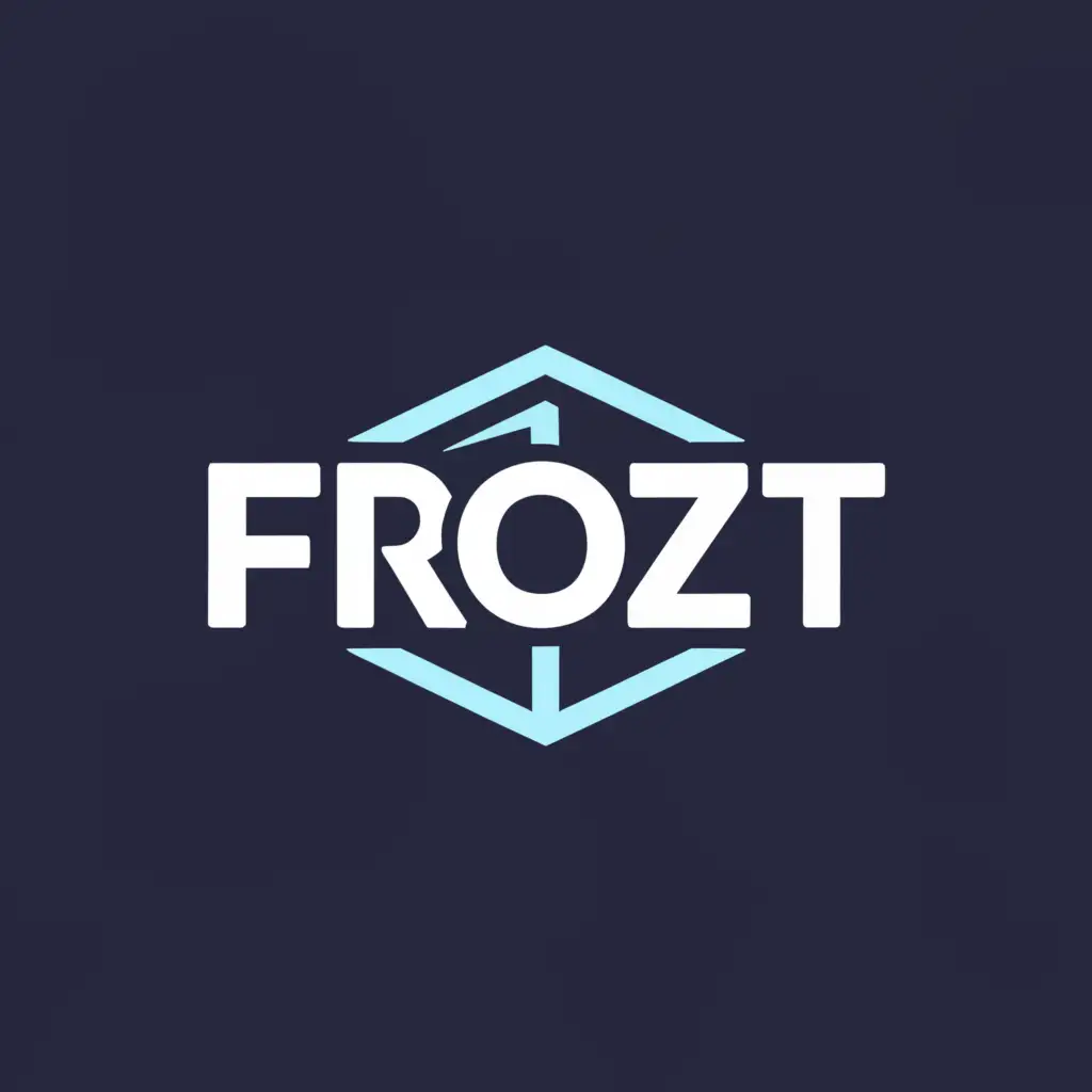 a logo design,with the text "Frozt", main symbol:cold, ice, game,Minimalistic,clear background