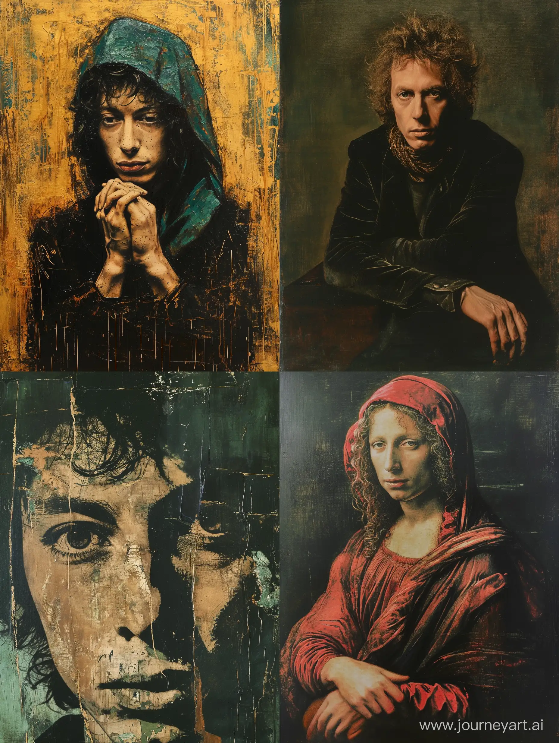 bob dylan in 1966 as a monalisa inspired painting