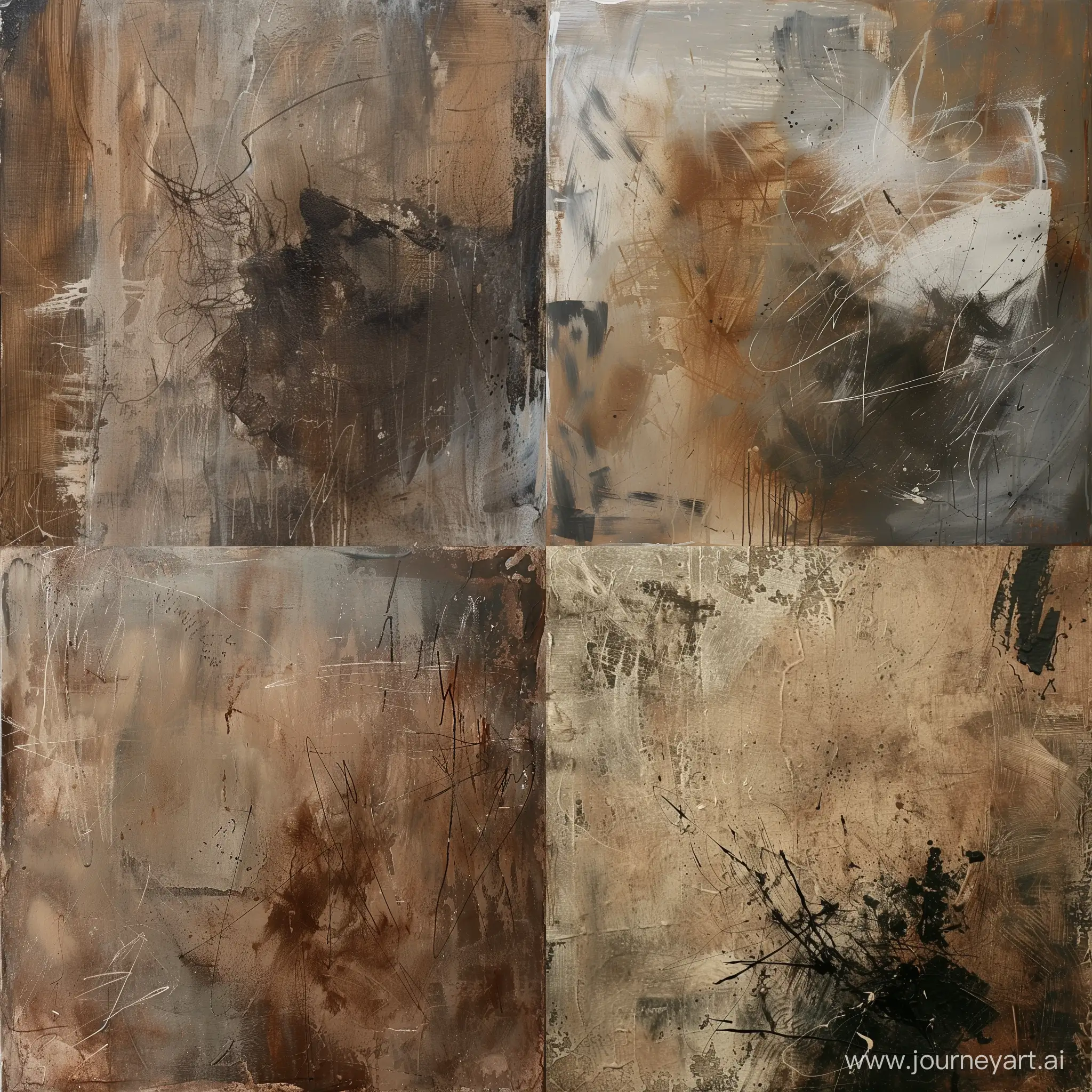 an abstract mix of brown and grey tones with visible brush strokes and scribbles that give it an artistic touch. it appears to be a painted canvas, transgressive art