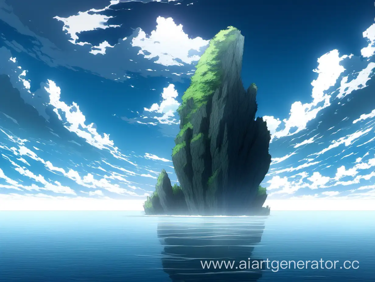 Lonely-Rock-Rising-in-Inner-Sea-Serene-Anime-Landscape