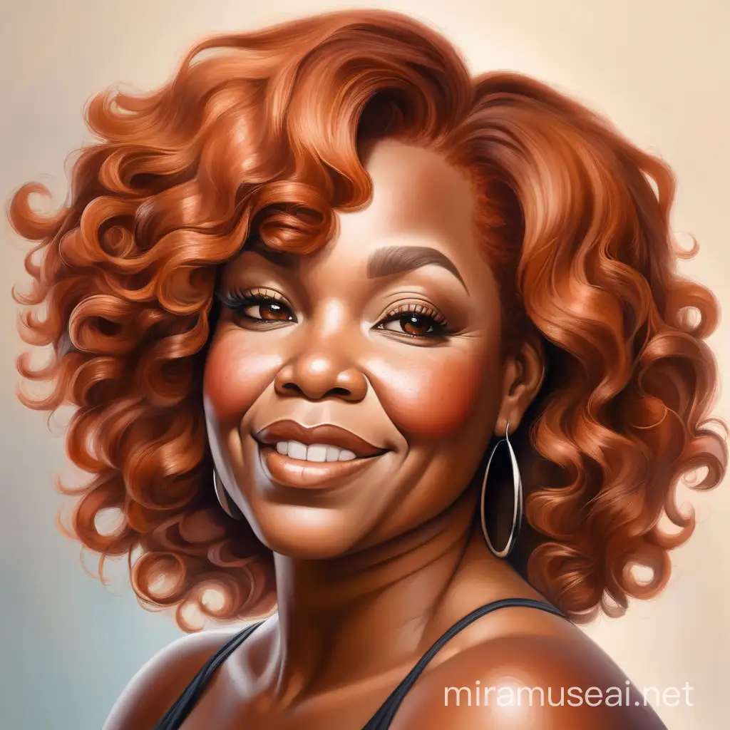 Vibrant Mature Black Woman with Copper Hair Graceful Beauty in Her 50s