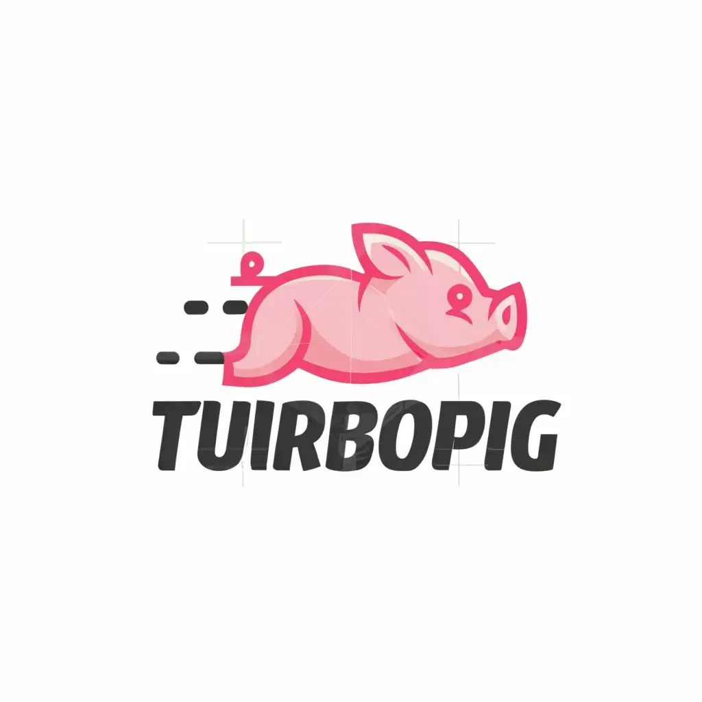 a logo design,with the text "turbopig", main symbol:pig pink,Minimalistic,be used in Animals Pets industry,clear background