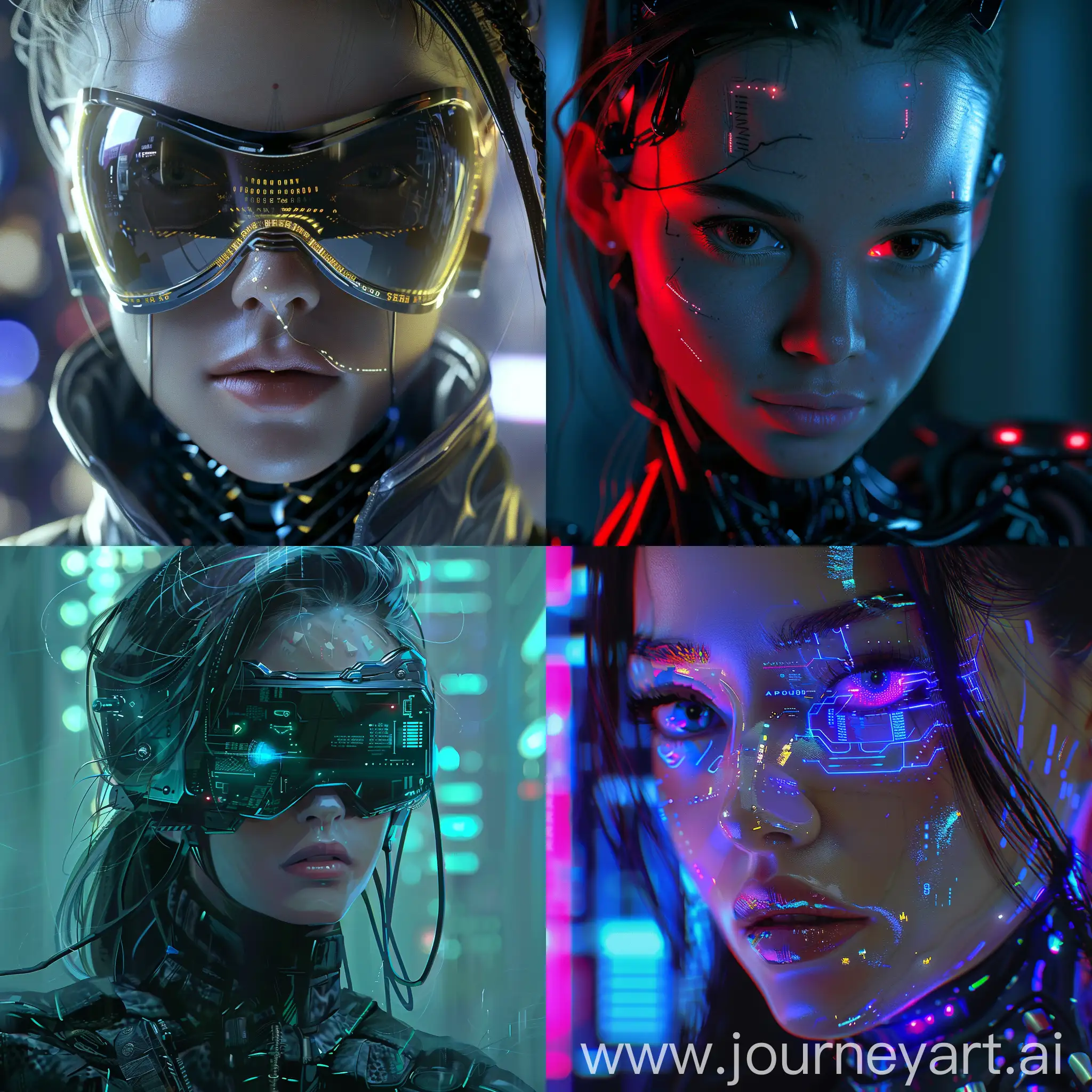 Futuristic-Cyberwoman-Portrait-with-Neon-Glow