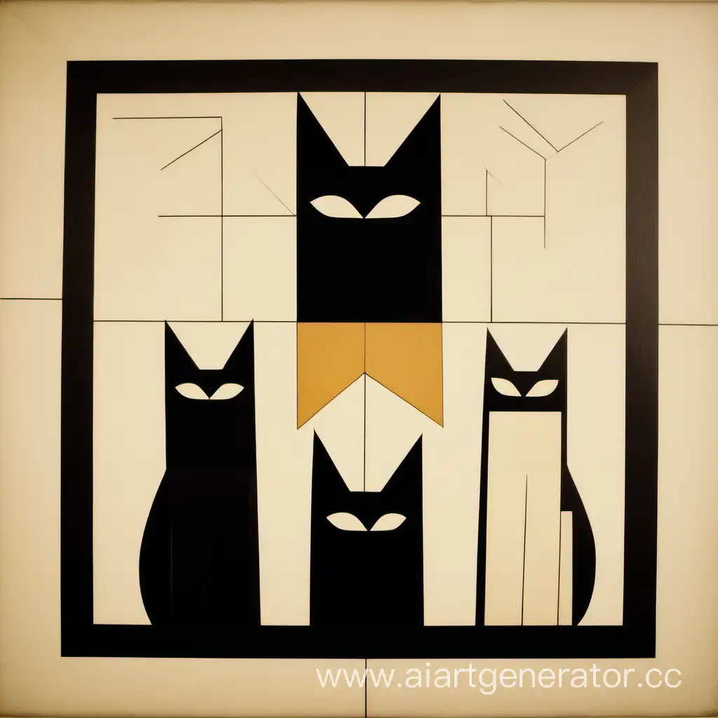 Abstract-Suprematist-Cats-Artwork