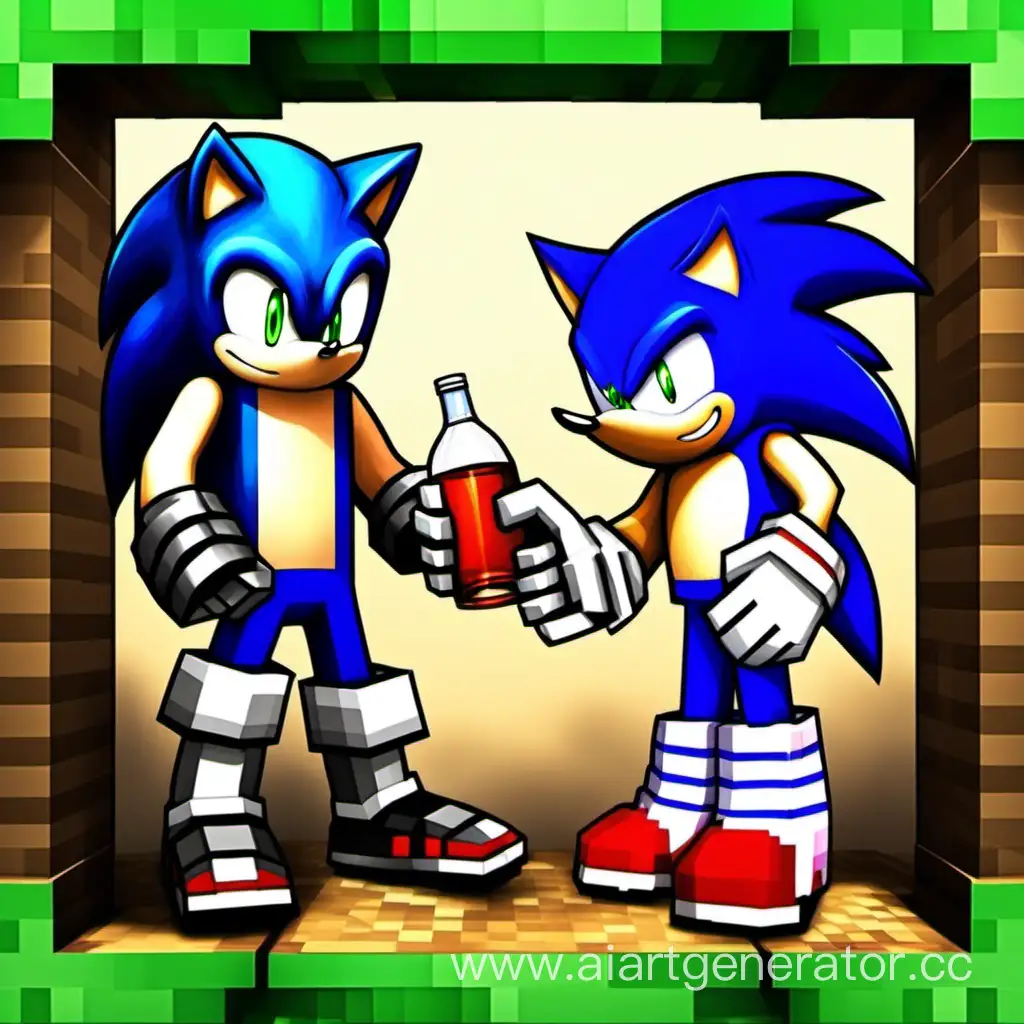 Sonic-the-Hedgehog-and-Steve-from-Minecraft-Enjoying-a-Relaxing-Drink