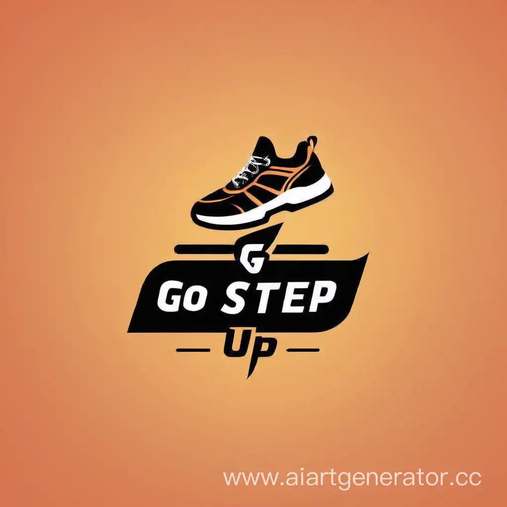 Logo for an online store of branded sneakers store name. ( Shoe Shop Go Step UP )