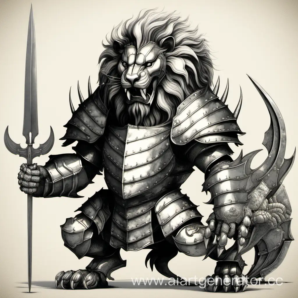 Armored lion with crab claws