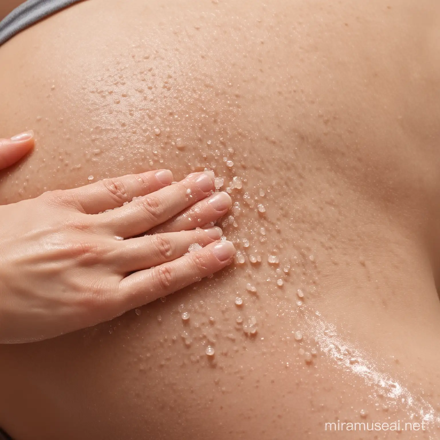 Skin Exfoliation with Scrub Demonstrating Effective Dead Skin Removal