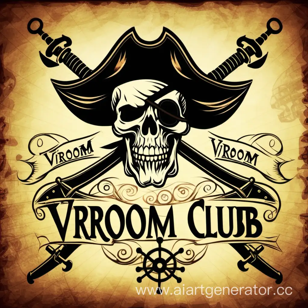 пиратский фон, надпись VroomVroomClub