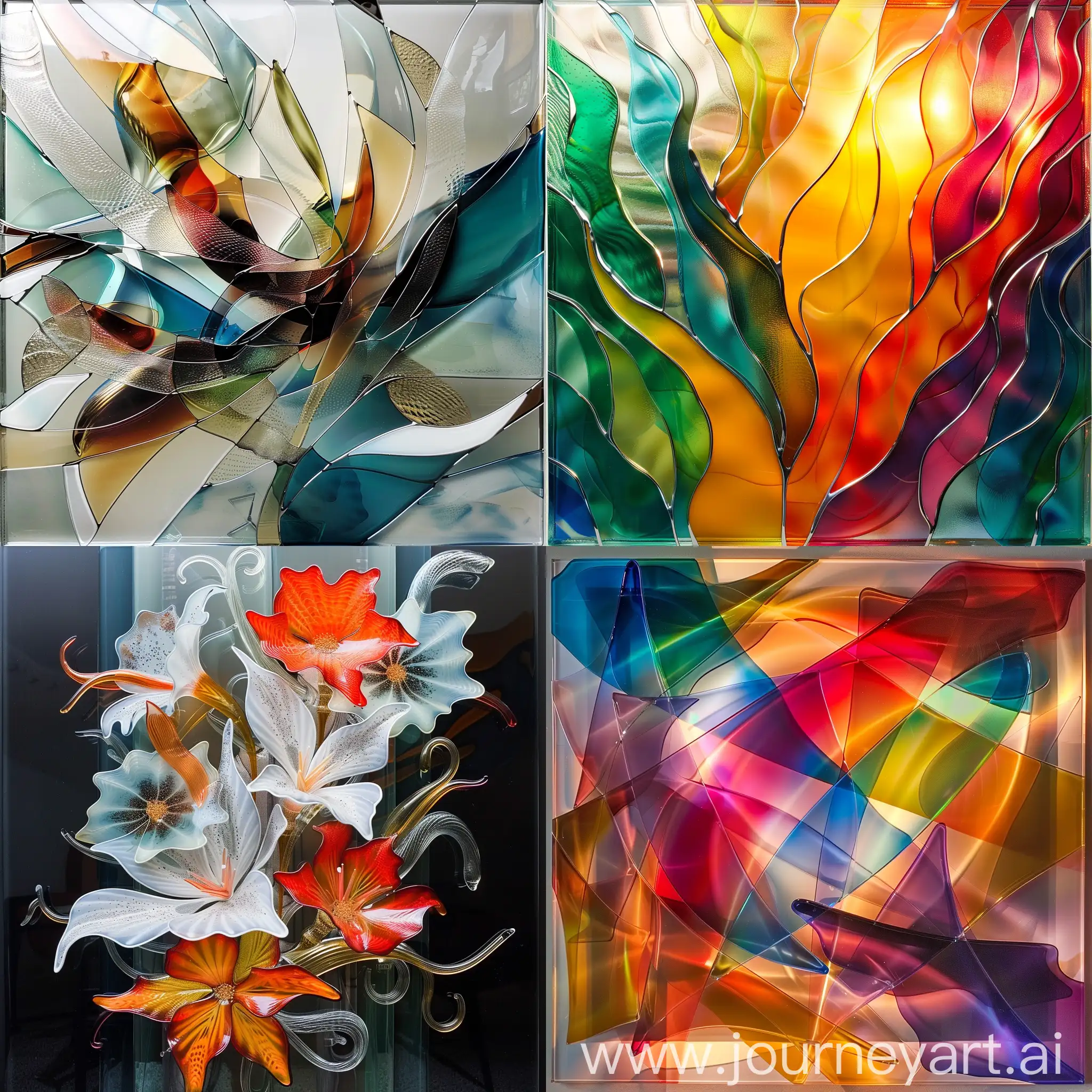 Exquisite-Glass-Artwork-Displaying-Vibrant-Colors-and-Intricate-Patterns