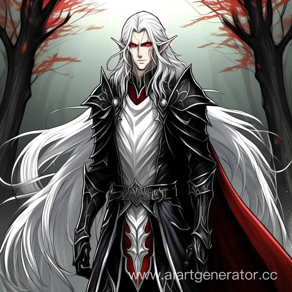 Elegant-Black-Knight-Elf-with-Long-Hair-and-Red-Eyes