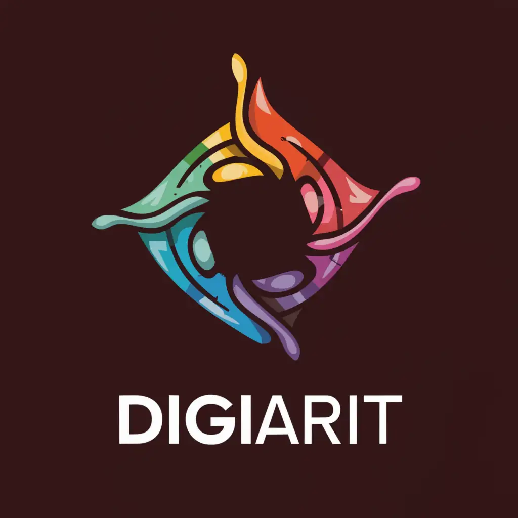 a logo design,with the text "DigiArt", main symbol:Loop of art,Moderate,clear background