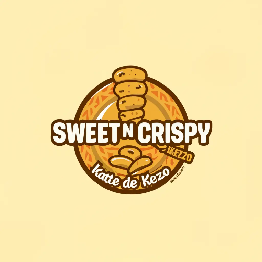a logo design,with the text "Sweet N Crispy Kamote De Kezo", main symbol:Mozarella Cheese Sticks,Moderate,be used in Restaurant industry,clear background