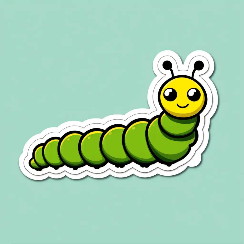 Colorful Simple Caterpillar Clipart