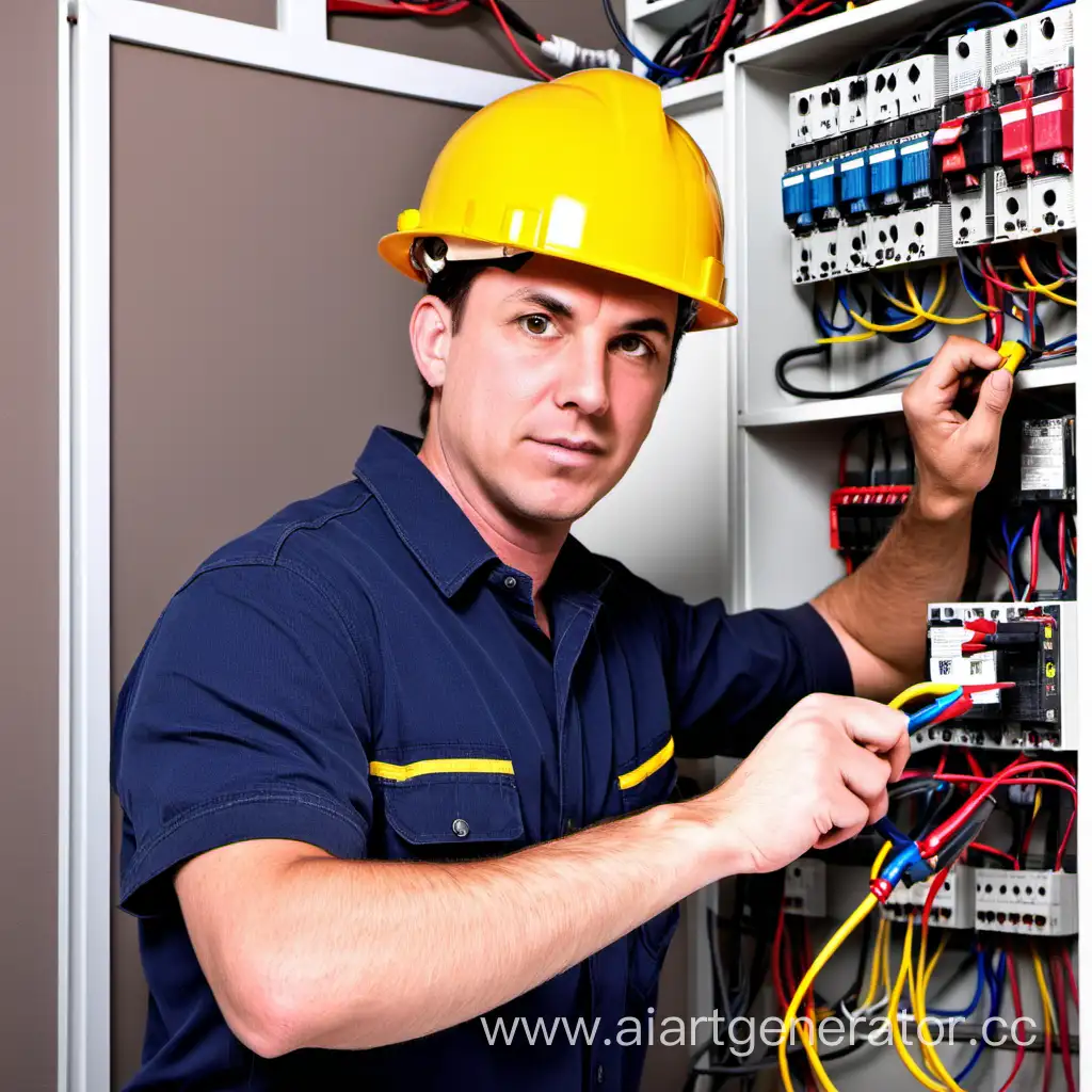 Professional-Electrician-Installing-Wiring-in-Modern-Office-Building