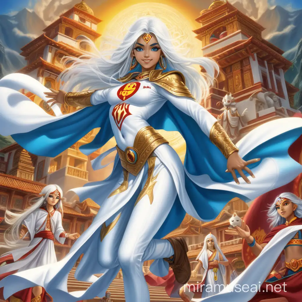 Empowering Superhero Goddess Amidst Tibetan Monastery and Warrior Youths in Kaliman War of the Kali