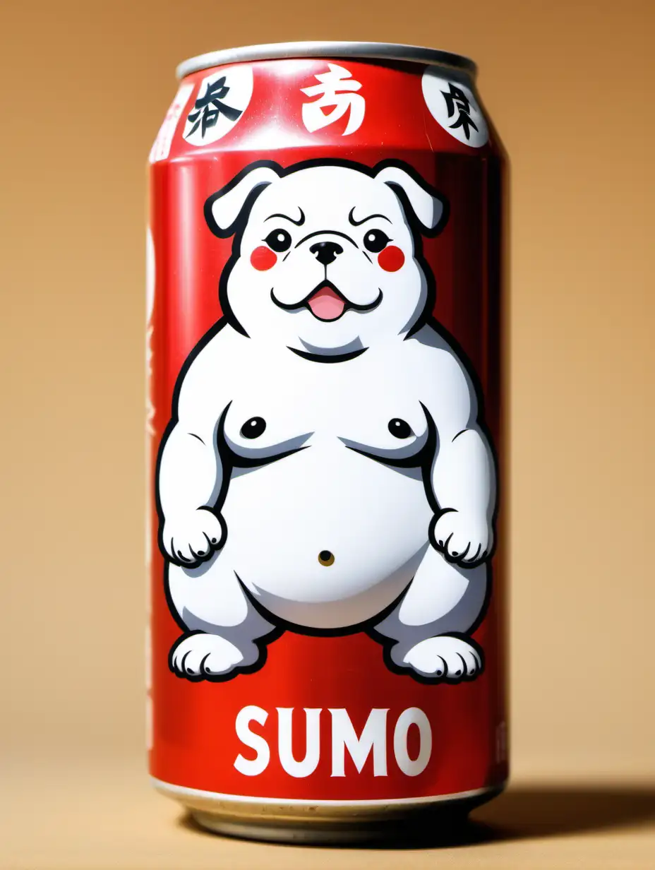 Japanese Sumo Beer Can with Adorable Puppy