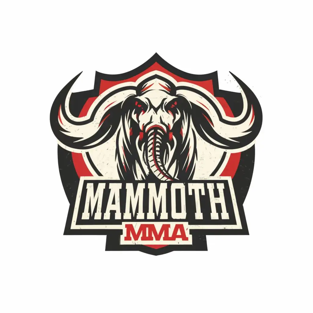 a logo design,with the text "Mammoth MMA", main symbol:Mammoth,Moderate,clear background