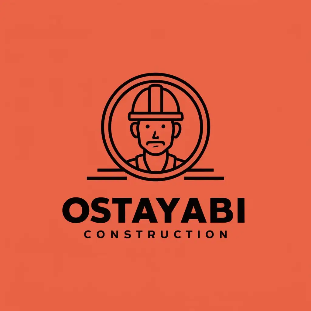 logo, worker/search, with the text "ostayabi", typography, be used in Construction industry