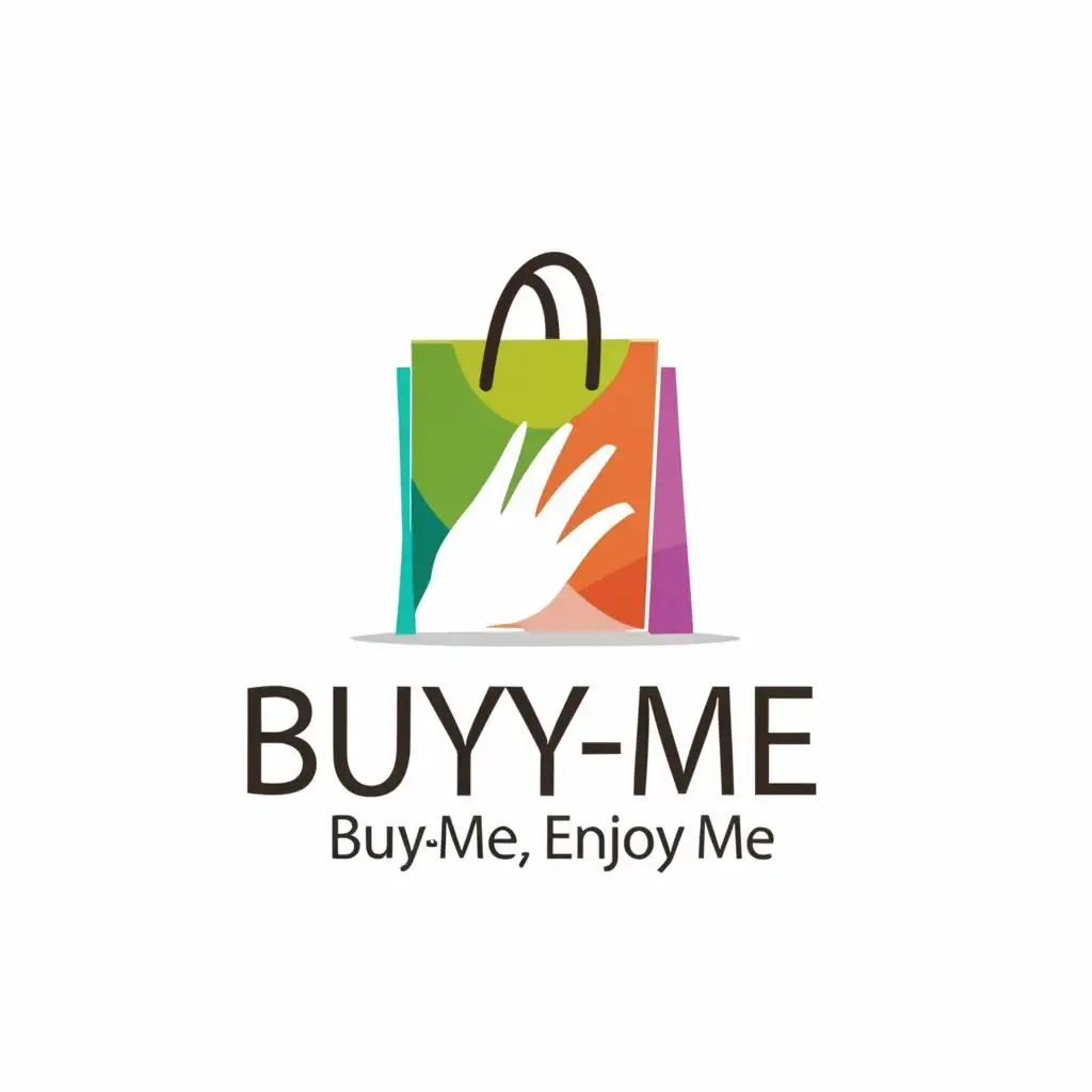 a logo design,with the text "Buy-Me", main symbol:Choice me Buy-Me Enjoy me,Minimalistic,clear background