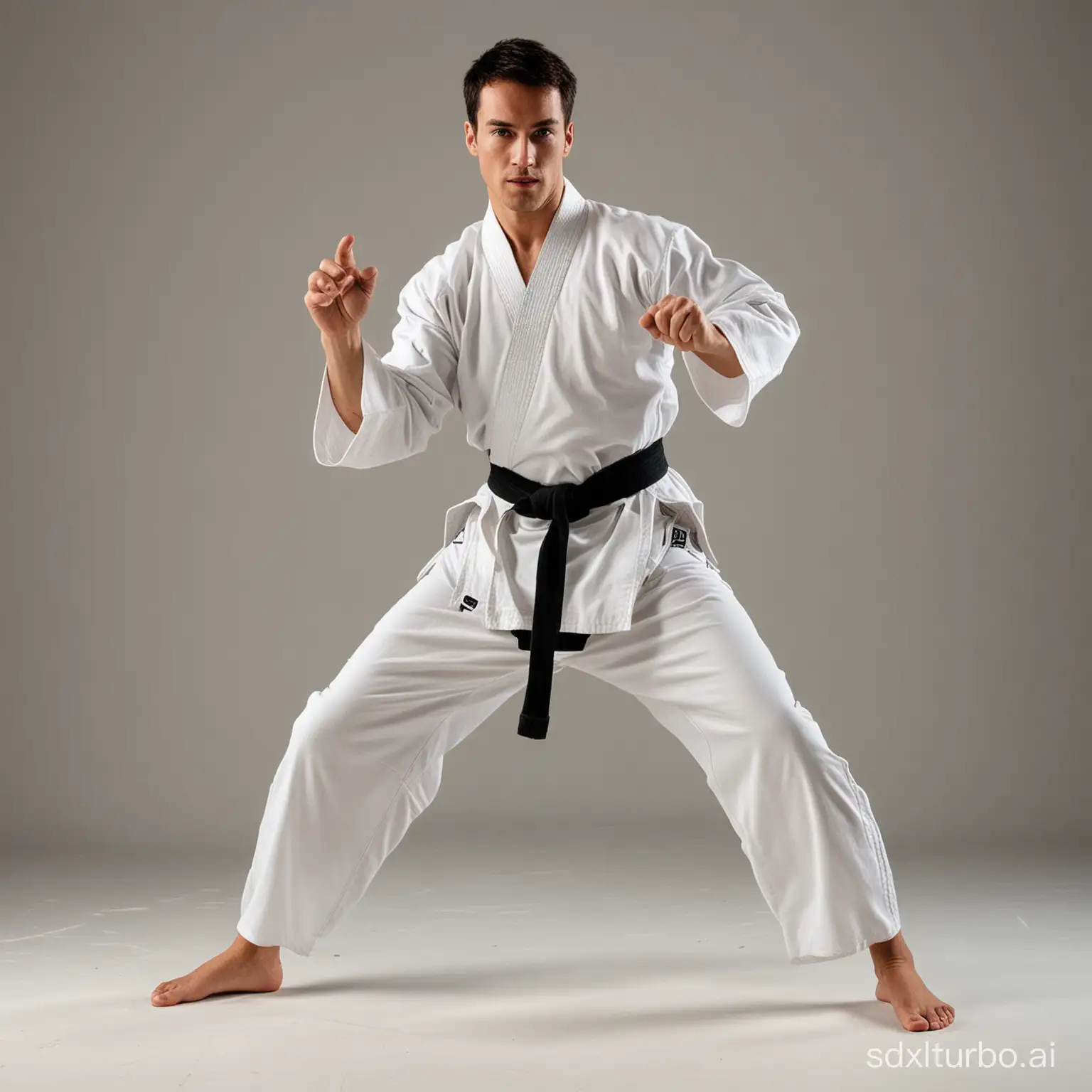 A man training martial arts