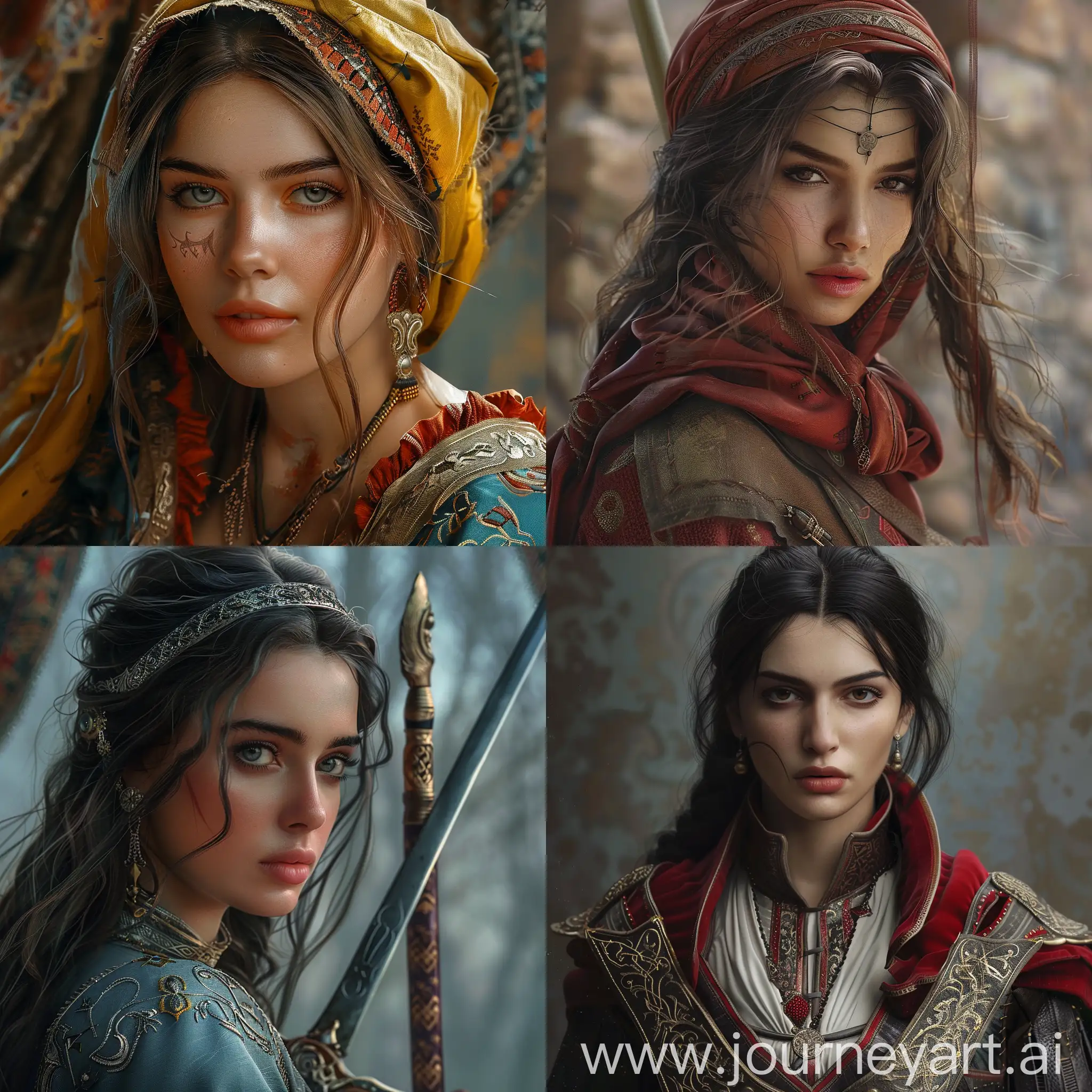 beauty girl , Medieval , Turkish Warrior, realistic 8k
