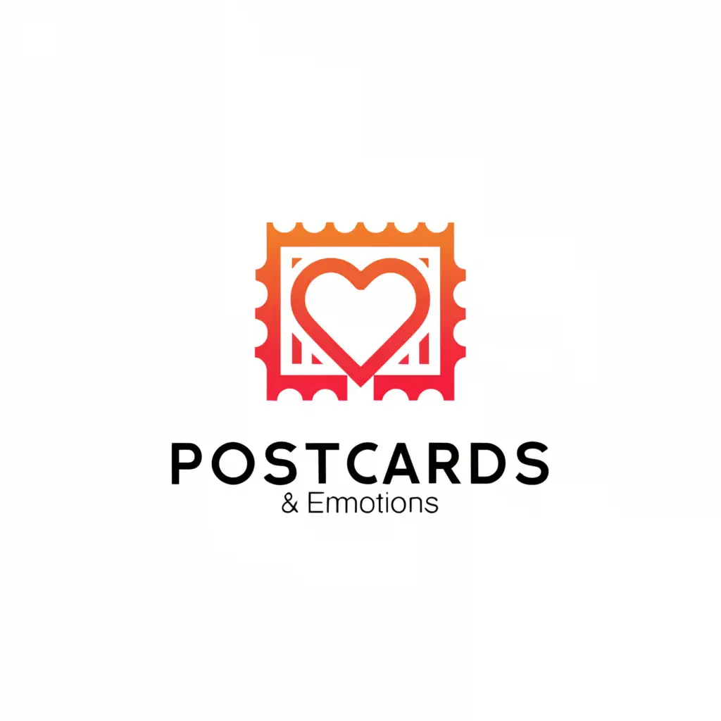 a logo design,with the text "postcards and emotions", main symbol:postcard,Moderate,be used in Events industry,clear background