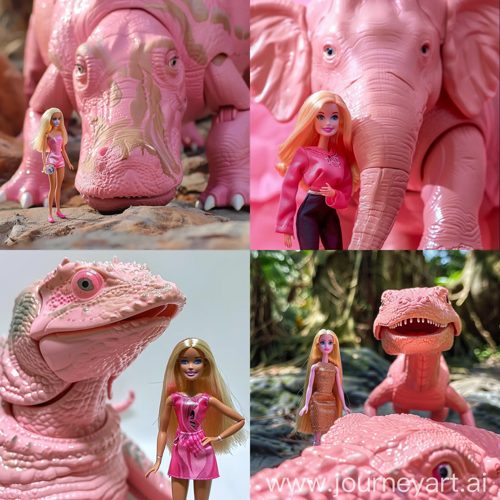pink elpehant with barbie