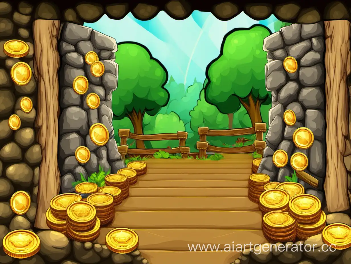 Background для меню игры, в которой нужно собирать монетки и уворачиваться от препятствий