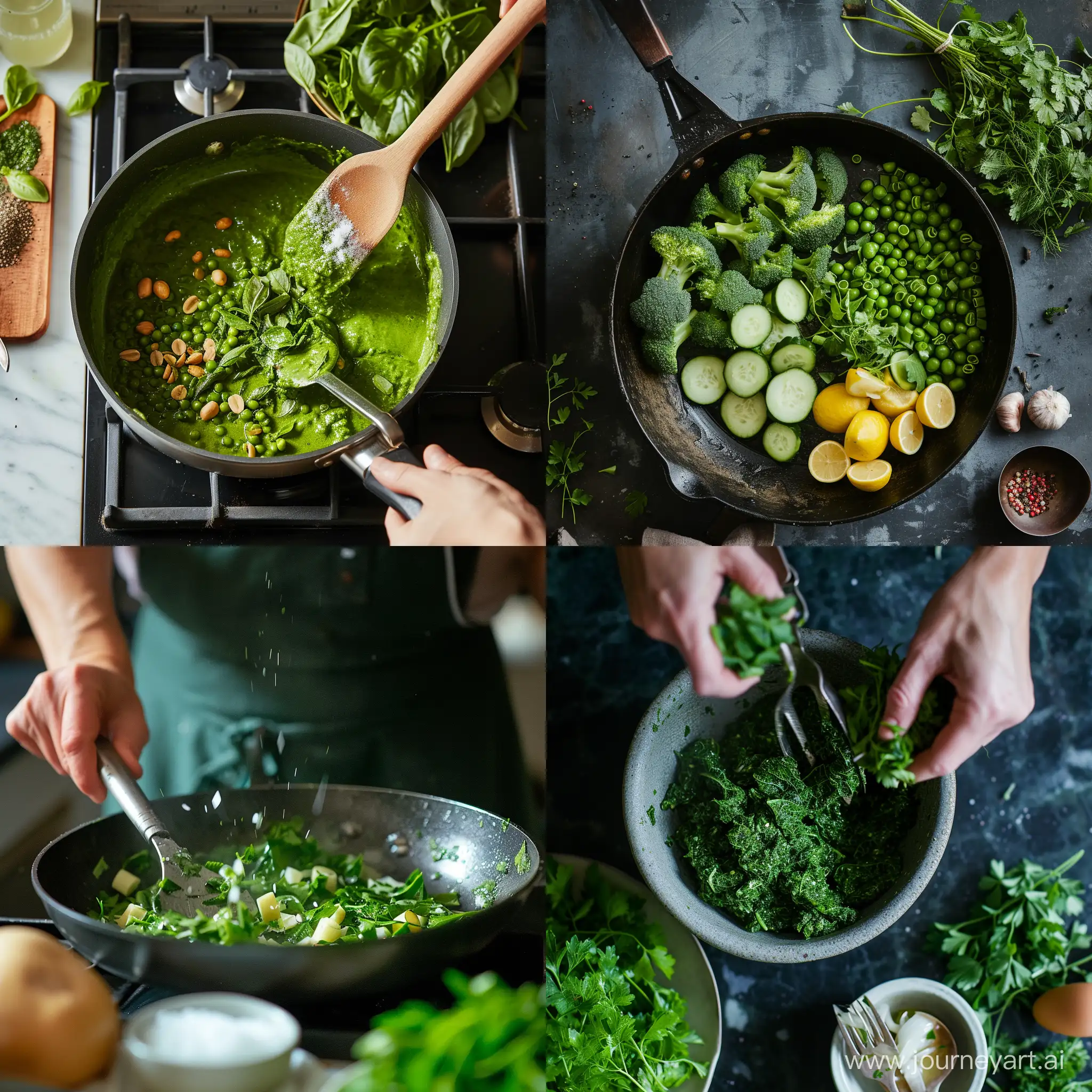 Vibrant-Square-Cooking-Green-Art
