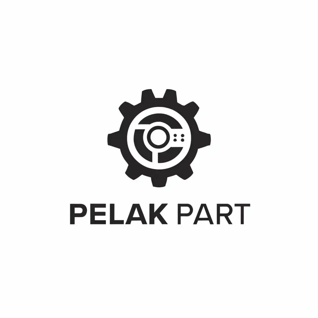 a logo design,with the text "Pelak part", main symbol:Automobile parts,Minimalistic,be used in Automotive industry,clear background