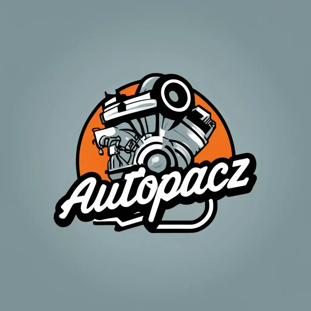 logo, car parts engine, with the text "autopacz.pl", typography, be used in Automotive industry