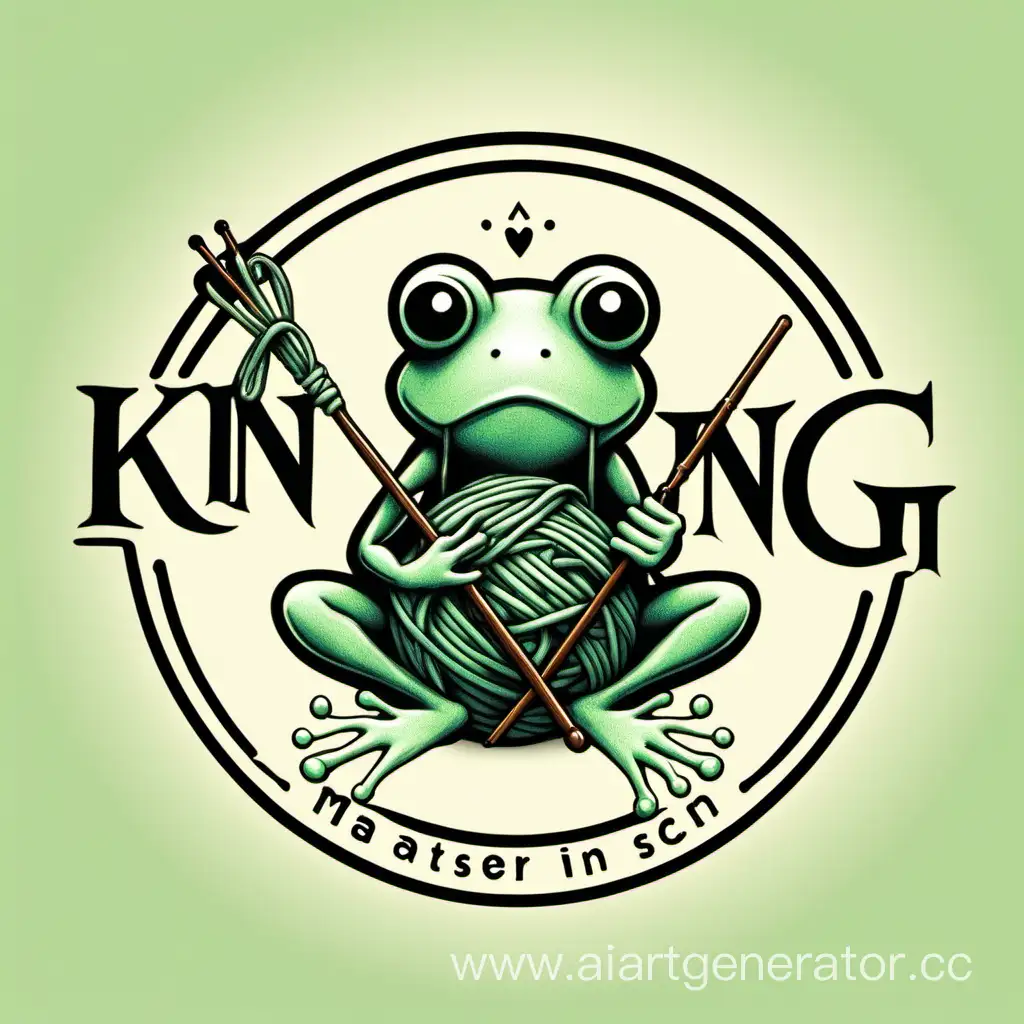 Логотип для мастера по вязанию лягушек